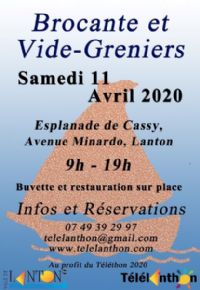 Brocante et vide-greniers. Le samedi 11 avril 2020 à LANTON. Gironde.  09H00